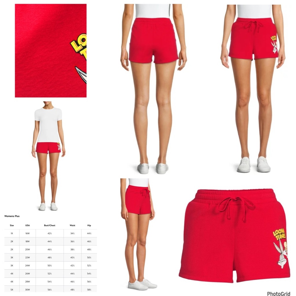 Looney Tunes XXXL plus size red bugs bunny shorts